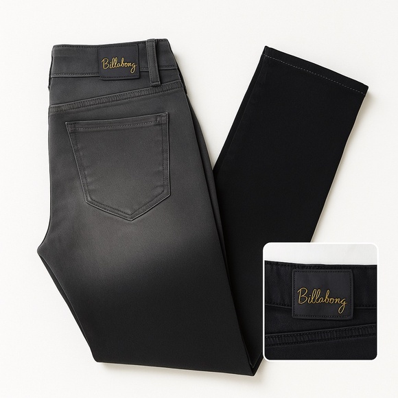 NEW BILLABONG Ombré Two Tone Zip Fly Skater Jeans Grunge Gray Black size 5 NWOT - Picture 1 of 16